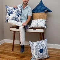 Sewing Down South Modern Collection: Navy Coral Pillow