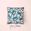 Sewing Down South Crab Craze, Shades Of Blue Outdoor Pillow