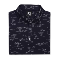 Tropic Golf Print Lisle Self Collar