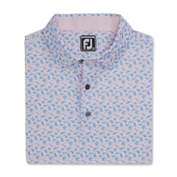 Athletic Fit Beach Print Lisle Self Collar