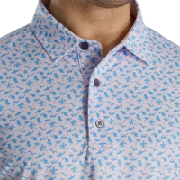 Athletic Fit Beach Print Lisle Self Collar -Sewing Down South shop FJ 28317 04