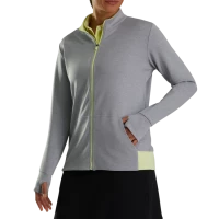 Full-Zip Knit Color Block Jacket Women