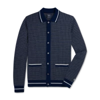 Full-Placket Long Sleeve Sweater Polo