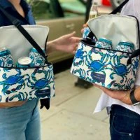 API Source Crab Craze Cooler + 6 Koozie Bundle