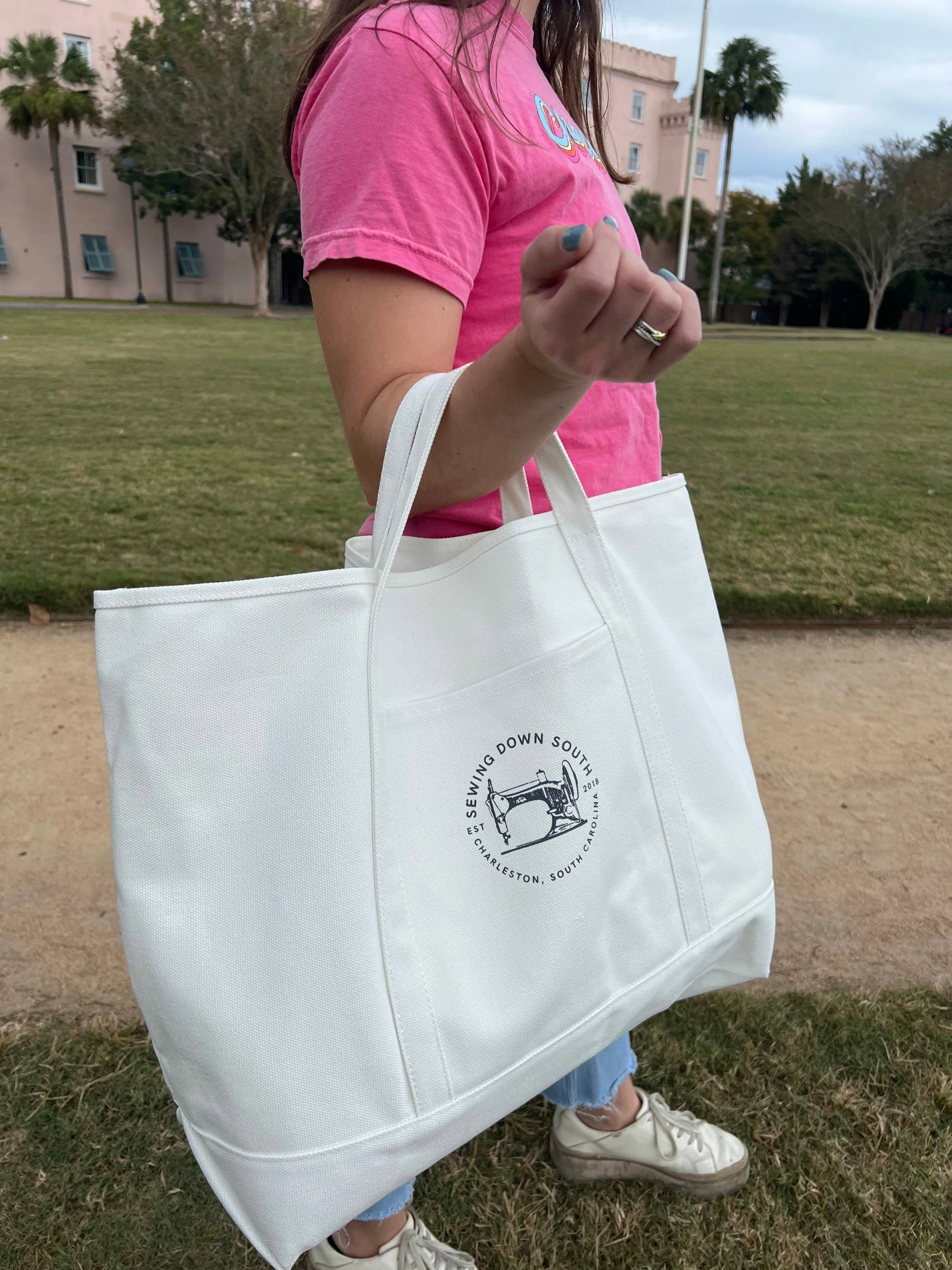 Sewing Down South *SEW NEW* SDS Canvas Tote Bag With Pocket 5 Sewing Down South *SEW NEW* SDS Canvas Tote Bag With Pocket - Image 5