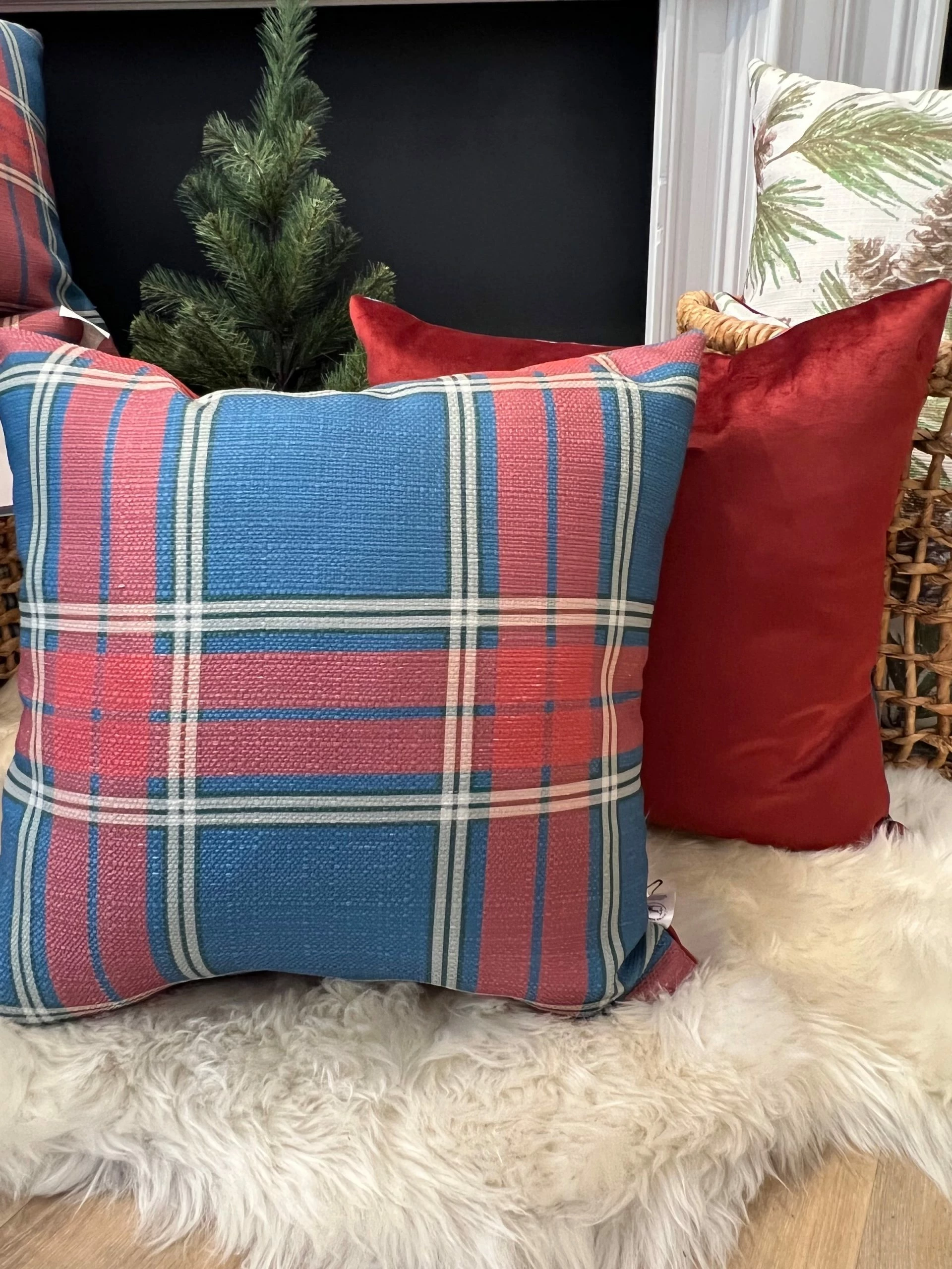 Sewing Down South *SEW NEW* The Velvet Collection: Navy Plaid 19x19 Pillow 3 Sewing Down South *SEW NEW* The Velvet Collection: Navy Plaid 19x19 Pillow - Image 3