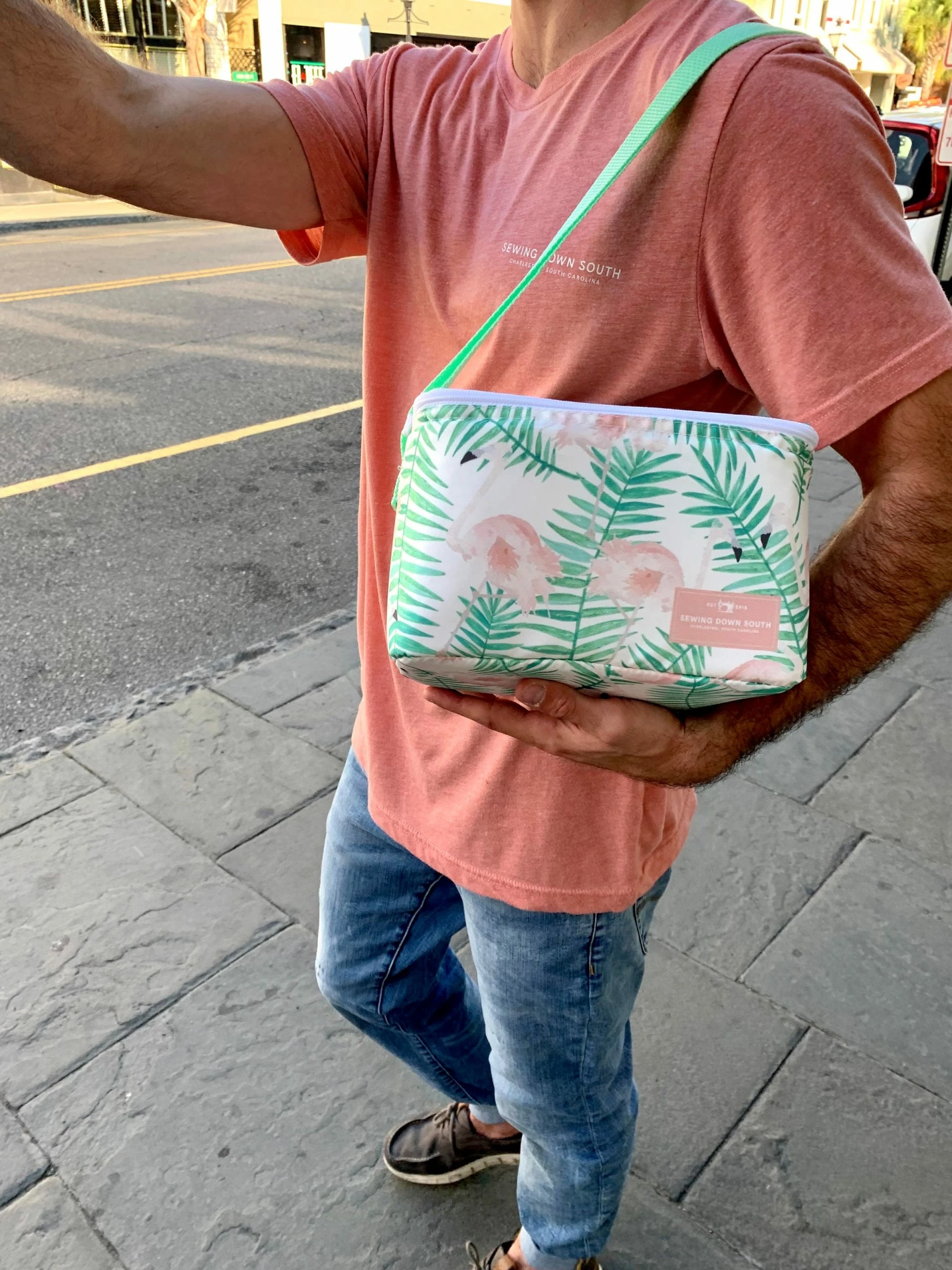 Sewing Down South Flock Of Flamingo Cooler 6 Sewing Down South Flock Of Flamingo Cooler - Image 6