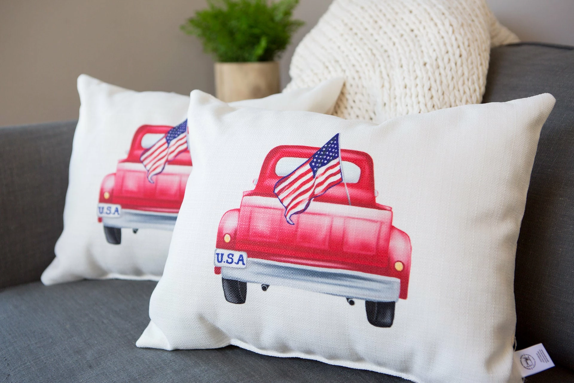 Sewing Down South Americana Vintage Truck Lumbar Pillow 2 Sewing Down South Americana Vintage Truck Lumbar Pillow - Image 2