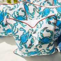 Sewing Down South Crab Craze, Shades Of Blue Outdoor Pillow -Sewing Down South shop SewingDownSouth 04052022 0416 websize 2400x