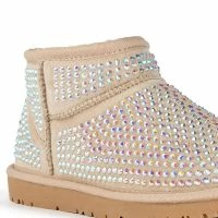 AKIRA FAIRYTALE BLING BOOTIE IN NUDE -Sewing Down South shop akira fairytale bling bootie in nude tan 5 5