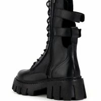 GENUINE LEATHER ASPECT LACE UP BOOTIE IN BLACK -Sewing Down South shop aspect genuine leather lace up bootie in black black 4 4