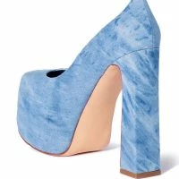 AZALEA WANG ABSOLUTELY OBSESSED CHUNKY HEEL DENIM PLATFORM PUMP -Sewing Down South shop azalea wang absolutely obsessed chunky heel denim platform pump denim 4 4
