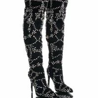 AZALEA WANG AGELESS RHINESTONE STILETTO BOOT IN BLACK SUEDE -Sewing Down South shop azalea wang ageless rhinestone stiletto boot in black suede black 2 2