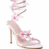AZALEA WANG AIRBORNE BUTTERFLY RHINESTONE STILETTO SANDAL IN PINK -Sewing Down South shop azalea wang airborne butterfly rhinestone stiletto sandal in pink pink 3 3