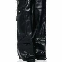 AZALEA WANG ALEXIA BLACK FOLD OVER WEDGE BOOT