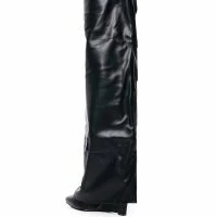 AZALEA WANG ALEXIA BLACK FOLD OVER WEDGE BOOT -Sewing Down South shop azalea wang alexia black fold over wedge boot black 4 4 c1