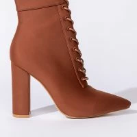 AZALEA WANG ALL FOR YOU CHUNKY BOOTIE IN RUST -Sewing Down South shop azalea wang all for you chunky bootie in rust rust 3 3