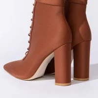 AZALEA WANG ALL FOR YOU CHUNKY BOOTIE IN RUST -Sewing Down South shop azalea wang all for you chunky bootie in rust rust 5 5