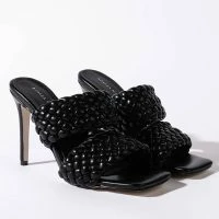 AZALEA WANG ALL YOUR LOVE STILETTO SANDAL IN BLACK -Sewing Down South shop azalea wang all your love stiletto sandal in black black 4 4