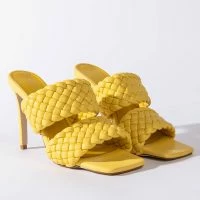 AZALEA WANG ALL YOUR LOVE STILETTO SANDAL IN YELLOW -Sewing Down South shop azalea wang all your love stiletto sandal in yellow yellow 4 4