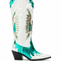AZALEA WANG SHOW ME OFF COWBOY BOOT IN GREEN