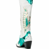 AZALEA WANG SHOW ME OFF COWBOY BOOT IN GREEN -Sewing Down South shop azalea wang alpoline wedge boot in green green 4 4