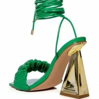 AZALEA WANG AMIE CHUNKY SANDAL IN GREEN -Sewing Down South shop azalea wang amie chunky sandal in green green 4 4