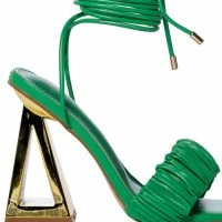 AZALEA WANG AMIE CHUNKY SANDAL IN GREEN -Sewing Down South shop azalea wang amie chunky sandal in green green 5 5