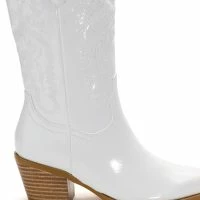 AZALEA WANG ANDREA CHUNKY WESTERN BOOT IN WHITE -Sewing Down South shop azalea wang andrea chunky western boot in white white 5 5 c1