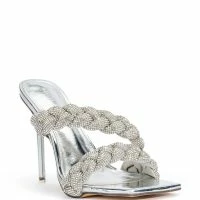 AZALEA WANG ANNABELLE EMBELLISHED STILETTO SANDAL IN SILVER -Sewing Down South shop azalea wang annabelle embellished stiletto sandal in silver silver 3 3