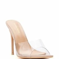 AZALEA WANG ANNETTE SLIP ON NUDE MULE -Sewing Down South shop azalea wang annette slip on nude mule nude 3 3