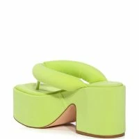 AZALEA WANG APRIL THING FLATFORM SANDAL IN GREEN -Sewing Down South shop azalea wang april thing flatform sandal in green green 4 4