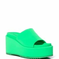 AZALEA WANG AQUARIA FLATFORM SANDAL IN GREEN -Sewing Down South shop azalea wang aquaria flatform sandal in green green 3 3