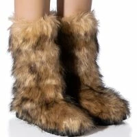 AZALEA WANG ASPEN FURRY BROWN MULTI BOOTIE