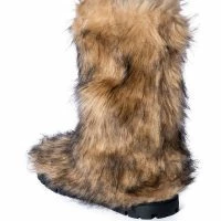 AZALEA WANG ASPEN FURRY BROWN MULTI BOOTIE -Sewing Down South shop azalea wang aspen furry brown multi bootie brown 4 4
