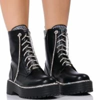 AZALEA WANG ATTENTIVE EMBELLISHED BOOTIE IN BLACK