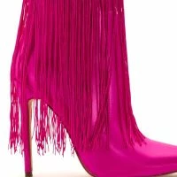 AZALEA WANG AVERI EMBELLISHED FRINGE BOOTIE IN PINK -Sewing Down South shop azalea wang averi embellished fringe bootie in pink pink 5 5