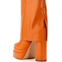 AZALEA WANG BABY FOLD OVER BOOTIE IN ORANGE -Sewing Down South shop azalea wang baby fold over bootie in orange orange 4 4