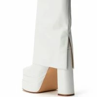 AZALEA WANG BABY FOLD OVER CHUNKY BOOT IN WHITE -Sewing Down South shop azalea wang baby fold over chunky boot in white white 4 4 c1