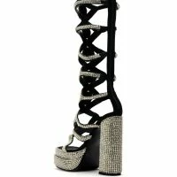 AZALEA WANG BACHELOR BLING STRAPPY SANDAL IN SILVER -Sewing Down South shop azalea wang bachelor bling strappy sandal in silver silver 4 4