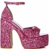 AZALEA WANG BALI GLITTER CHUNKY SANDAL IN SILVER