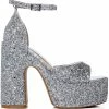 AZALEA WANG BALI GLITTER CHUNKY SANDAL IN SILVER