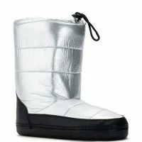 AZALEA WANG BECKY METALLIC LINED SNOW BOOTIE IN SILVER -Sewing Down South shop azalea wang becky metallic lined snow bootie in silver silver 3 3