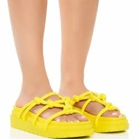 AZALEA WANG BENITA FLAT SANDAL IN YELLOW