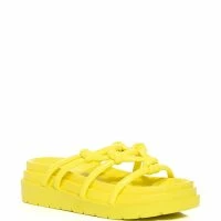 AZALEA WANG BENITA FLAT SANDAL IN YELLOW -Sewing Down South shop azalea wang benita flat sandal in yellow yellow 3 3
