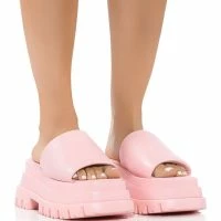 AZALEA WANG BERNARD FLATFORM SANDAL IN PINK
