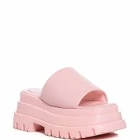 AZALEA WANG BERNARD FLATFORM SANDAL IN PINK -Sewing Down South shop azalea wang bernard flatform sandal pink 3 3