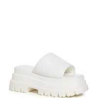 AZALEA WANG BERNARD FLATFORM SANDAL IN WHITE -Sewing Down South shop azalea wang bernard flatform sandal white 3 3