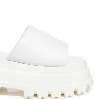 AZALEA WANG BERNARD FLATFORM SANDAL IN WHITE -Sewing Down South shop azalea wang bernard flatform sandal white 5 5