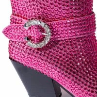 AZALEA WANG BIG SLAY RHINESTONE EMBELLISHED WESTERN BOOTIE IN PINK -Sewing Down South shop azalea wang big slay rhinestone embellished western bootie in pink pink 5 5